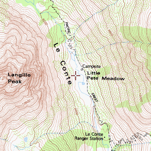 Topographic Map of Little Pete Meadow, CA