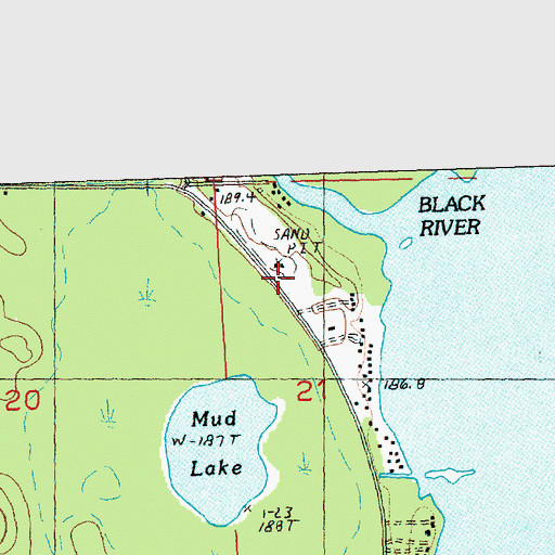 Topographic Map of Alverno Fire Department, MI