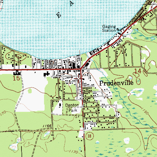 Topographic Map of Denton Township Fire Department, MI