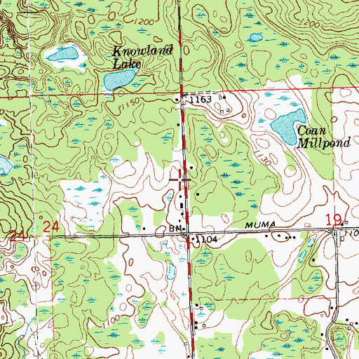 Topographic Map of Nester Township Fire Department, MI