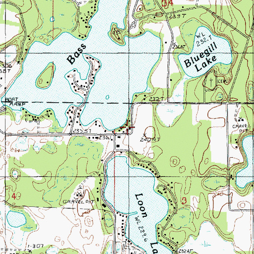 Topographic Map of Sauble - Elk - Eden Township Fire Department Station 1, MI