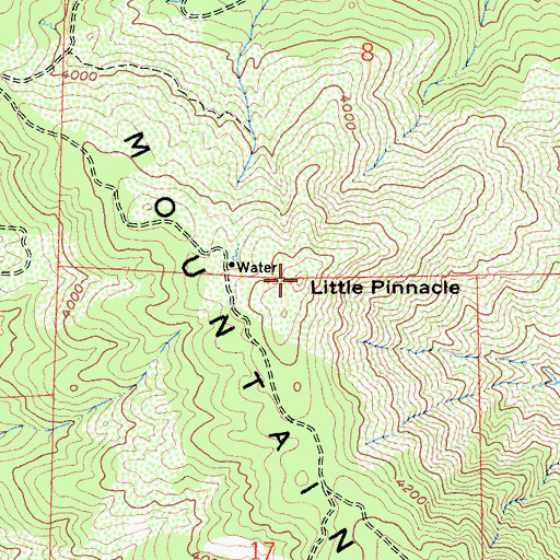 Topographic Map of Little Pinnacle, CA