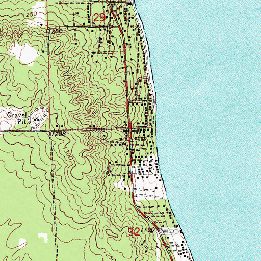 Topographic Map of Gerrish Township Fire and Emergency Medical Services Station 3, MI
