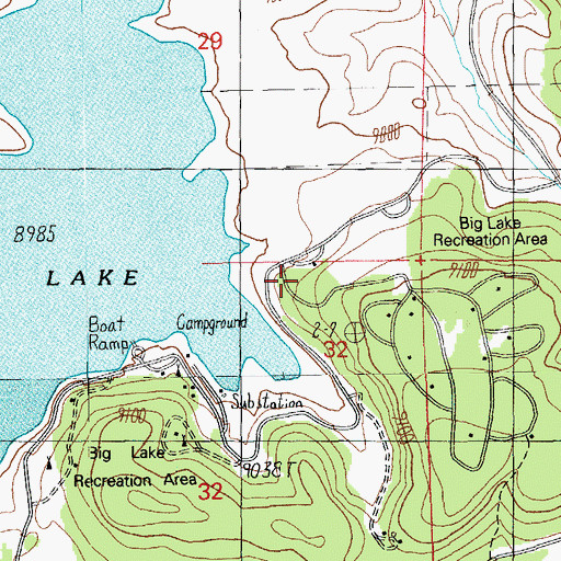 Topographic Map of Big Lake Forest Camp, AZ