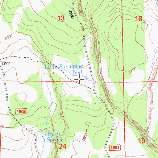 Topographic Map of Little Porcupine Tank, CA