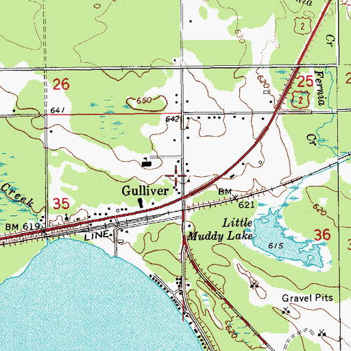 Topographic Map of Doyle Township Fire Department, MI