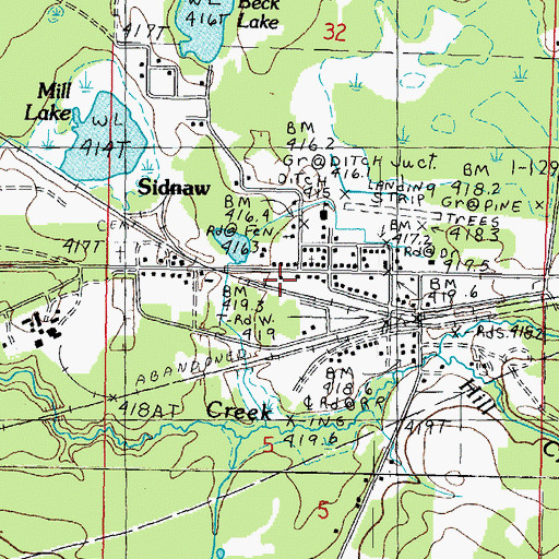 Topographic Map of Duncan Township Fire Department, MI