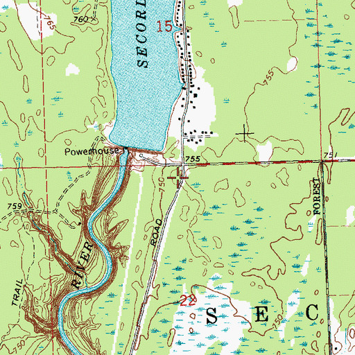 Topographic Map of Secord Township Fire Rescue, MI