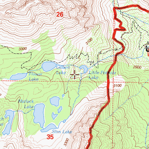 Topographic Map of Little Pothole Lake, CA