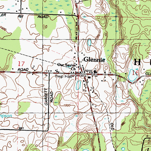 Topographic Map of Curtis Township Fire Department, MI