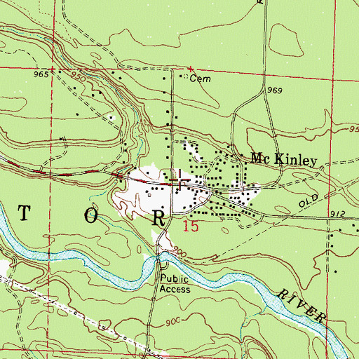 Topographic Map of Mentor Township - McKinley Fire Department, MI
