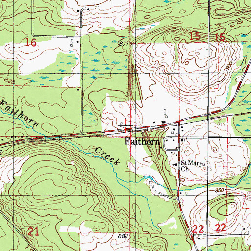 Topographic Map of Faithorn Township Volunteer Fire Department Storage, MI