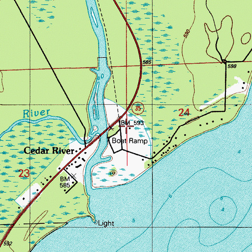 Topographic Map of Cedarville Township Volunteer Fire Department, MI