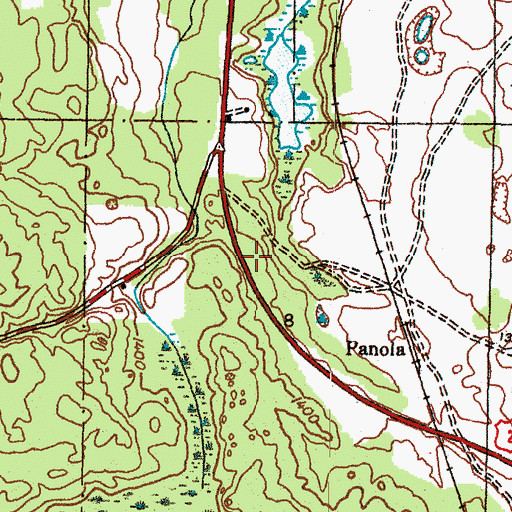 Topographic Map of Alpha - Mastodon Township Volunteer Fire Department Station 1 Headquarters, MI