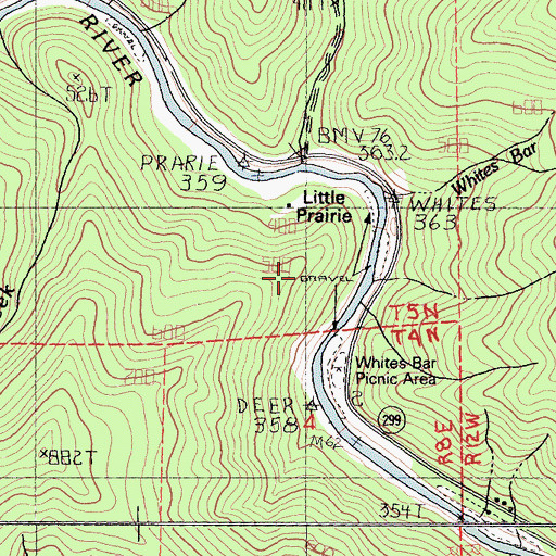 Topographic Map of Little Prairie, CA
