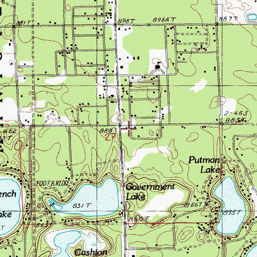 Topographic Map of Webber Township Fire Department, MI