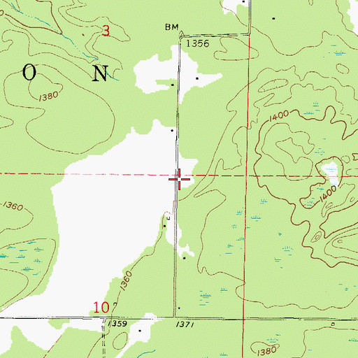 Topographic Map of Alpha - Mastodon Township Volunteer Fire Department Station 2, MI
