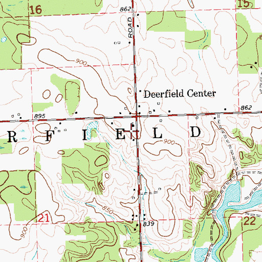 Topographic Map of Deerfield Township Fire Department, MI