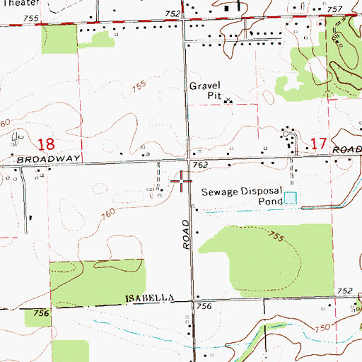 Topographic Map of Saginaw Chippewa Tribal Fire Department, MI