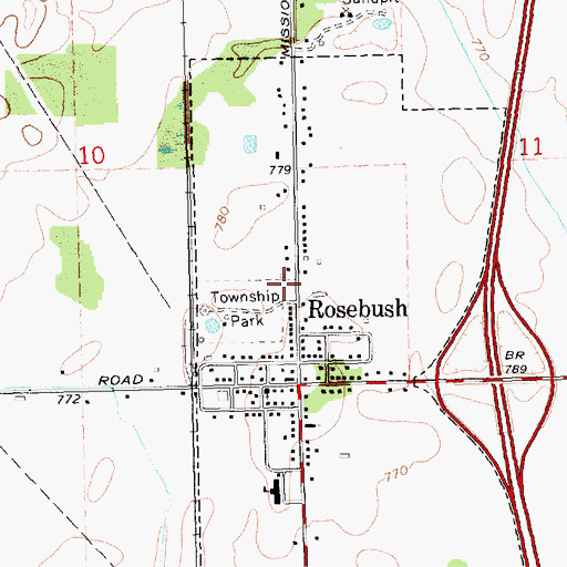 Topographic Map of Isabella Northeast Fire Department, MI