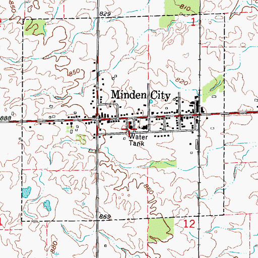 Topographic Map of Minden City Fire Department, MI