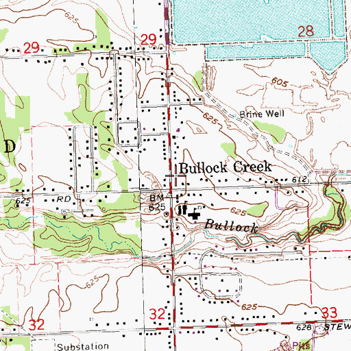 Topographic Map of Midland Township Fire Department, MI