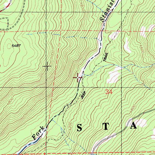 Topographic Map of Little Rattlesnake Creek, CA