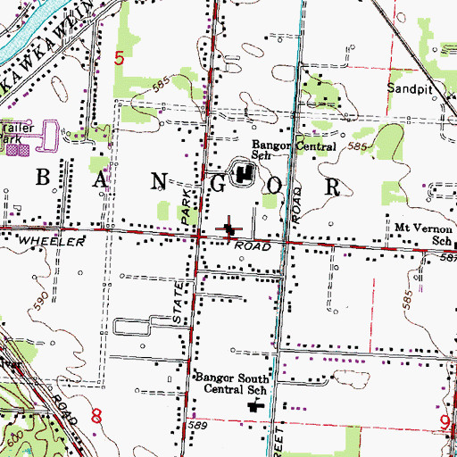 Topographic Map of Bangor Township Fire Department Station 7, MI