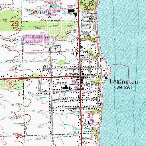 Topographic Map of Lexington Fire and Rescue, MI