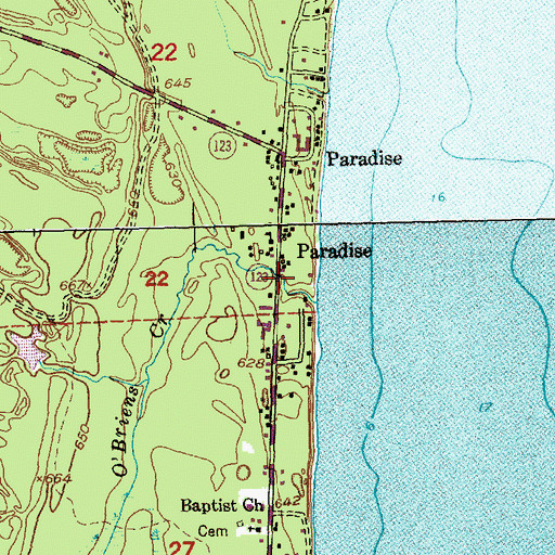 Topographic Map of Whitefish Township Ambulance Corporation / Whitefish Township Volunteer Fire Department, MI