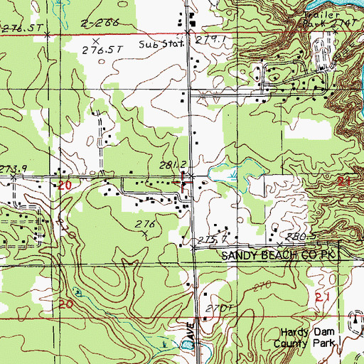 Topographic Map of Big Prairie Township Fire Department, MI