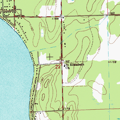 Topographic Map of Gerrish Township Fire and Emergency Medical Services Headquarters, MI