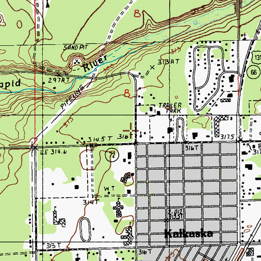 Topographic Map of Michigan Department of Natural Resources Kalkaska Field Office, MI