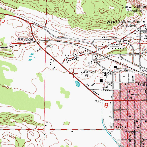 Topographic Map of Michigan Department of Natural Resources Norway Field Office, MI