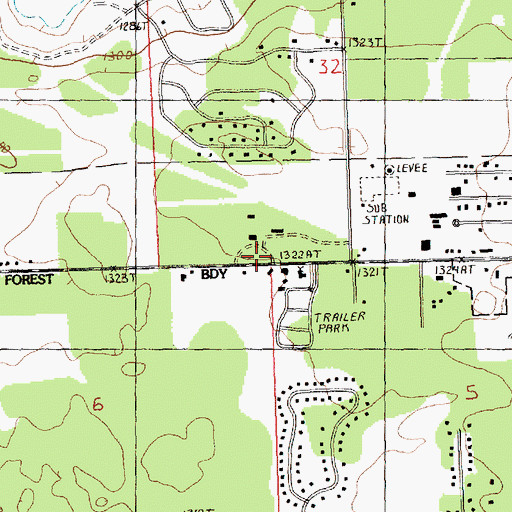 Topographic Map of Michigan Department of Natural Resources Gaylord Field Office, MI