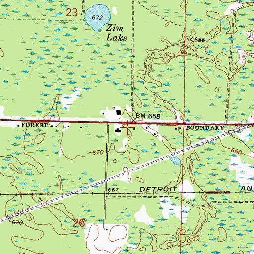 Topographic Map of Michigan Department of Natural Resources Alpena Field Office, MI