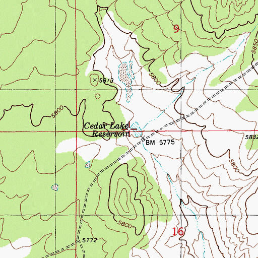Topographic Map of Cedar Lake Reservoir, AZ