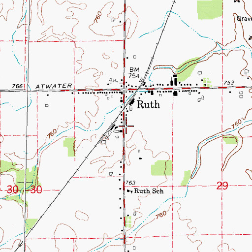 Topographic Map of Sherman Township Fire Department, MI