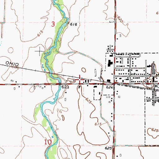 Topographic Map of Winsor Township Fire Department, MI