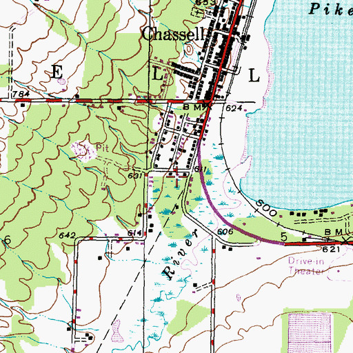 Topographic Map of Chassell Fire Department, MI