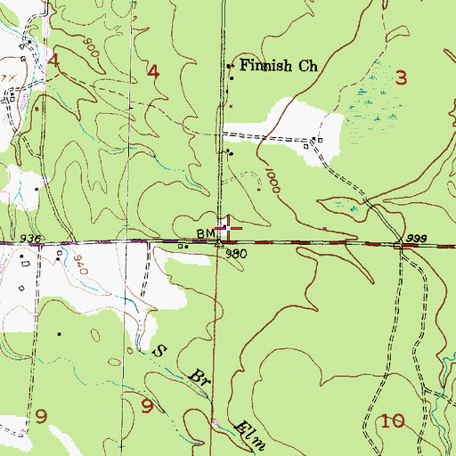 Topographic Map of Toivola Volunteer Fire Department, MI