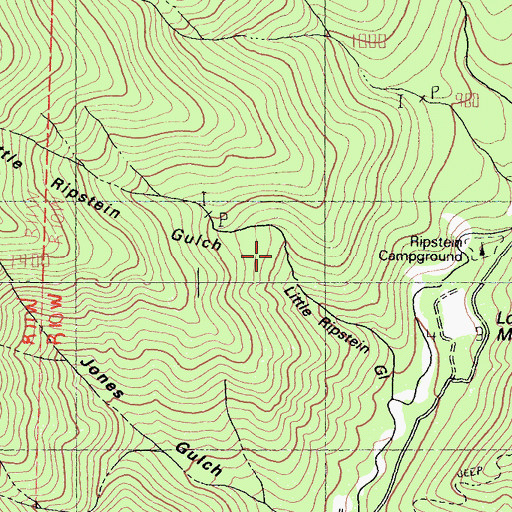 Topographic Map of Little Ripstein Gulch, CA