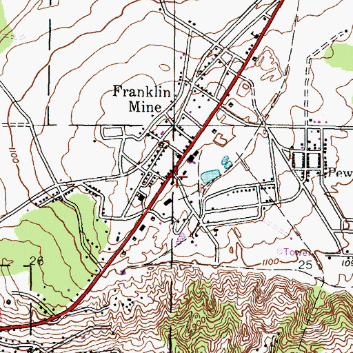 Topographic Map of Quincy - Franklin - Hancock Township Volunteer Fire Department, MI