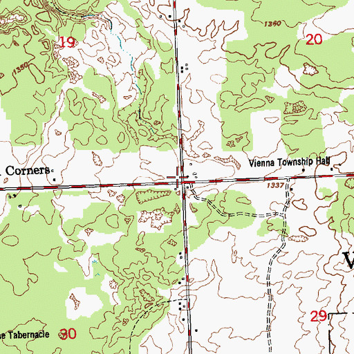 Topographic Map of Vienna Township Volunteer Fire Department, MI