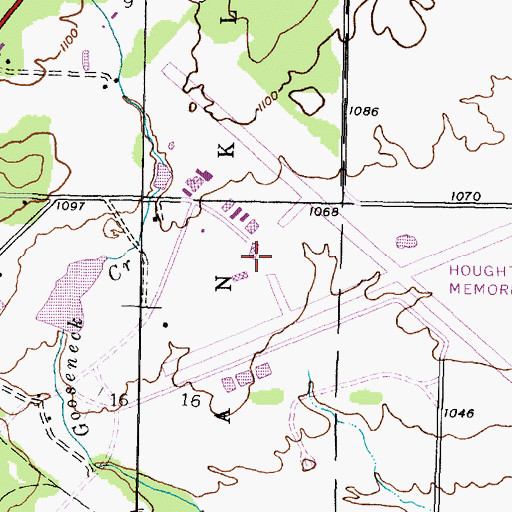Topographic Map of Houghton County Memorial Airport, MI