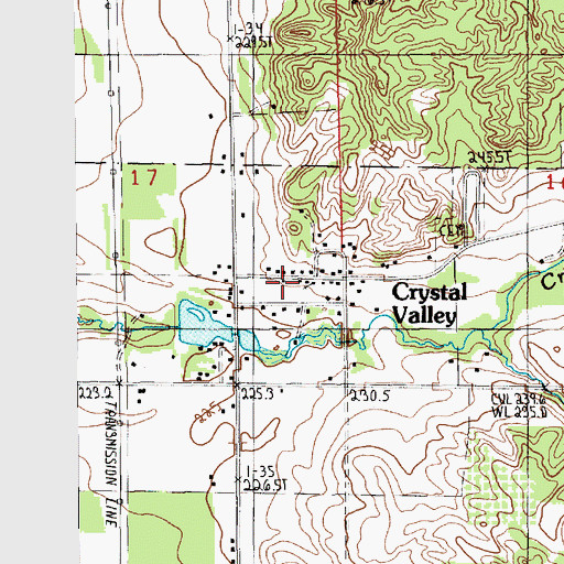 Topographic Map of Crystal Township Fire Department, MI