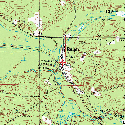 Topographic Map of West Branch Township Volunteer Fire Department, MI