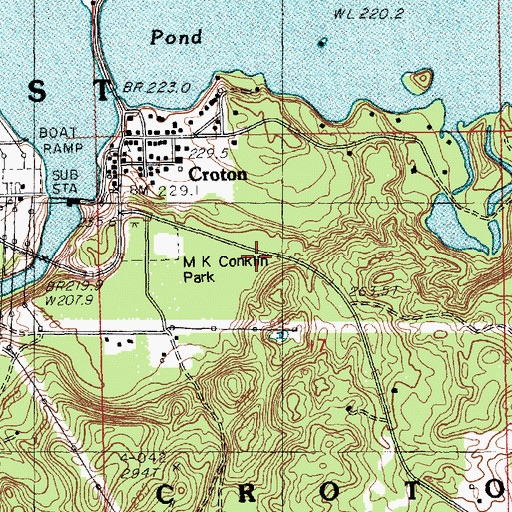 Topographic Map of Croton Township Fire Department, MI