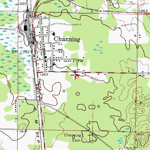Topographic Map of Sagola Township Volunteer Fire Department, MI