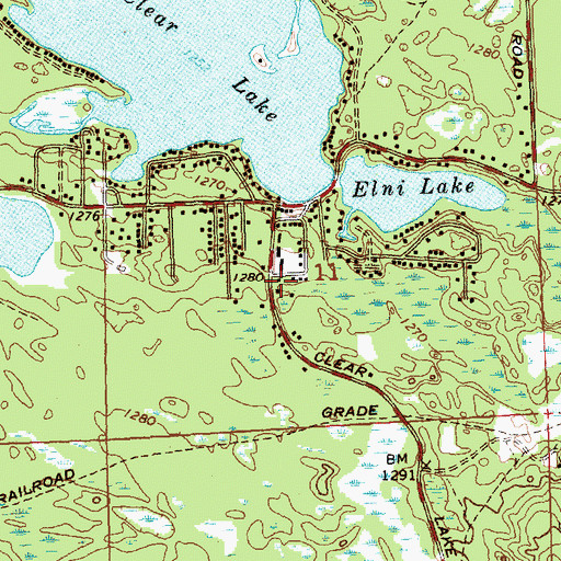 Topographic Map of Clear Lake Volunteer Fire Department, MI